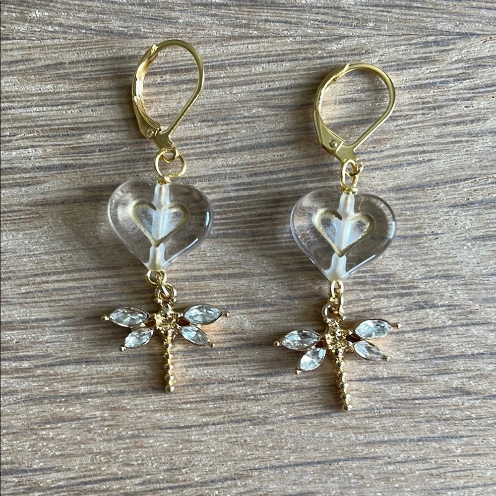 HAND CRAFTED DRAGONFLY PIERCED EARRINGS